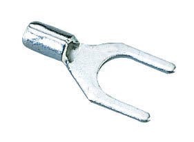 83-6221 Non Insulated Bare Spade Terminal, 12 to 10 AWG, 10 in Stud, Tin Plated Brass