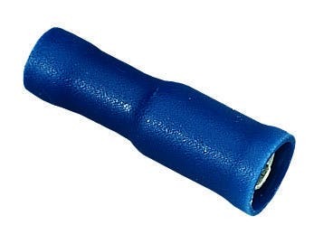 83-8111 Female Receptacle Disconnect, 16 to 14 AWG Conductor, Shouldered Barrel, Brass/Vinyl, Blue