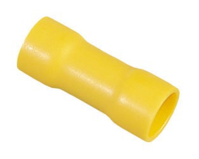 83-9371 Insulated Vinyl Parallel Splice Terminal, 12 to 10 AWG Conductor, 0.591 in L, Brass