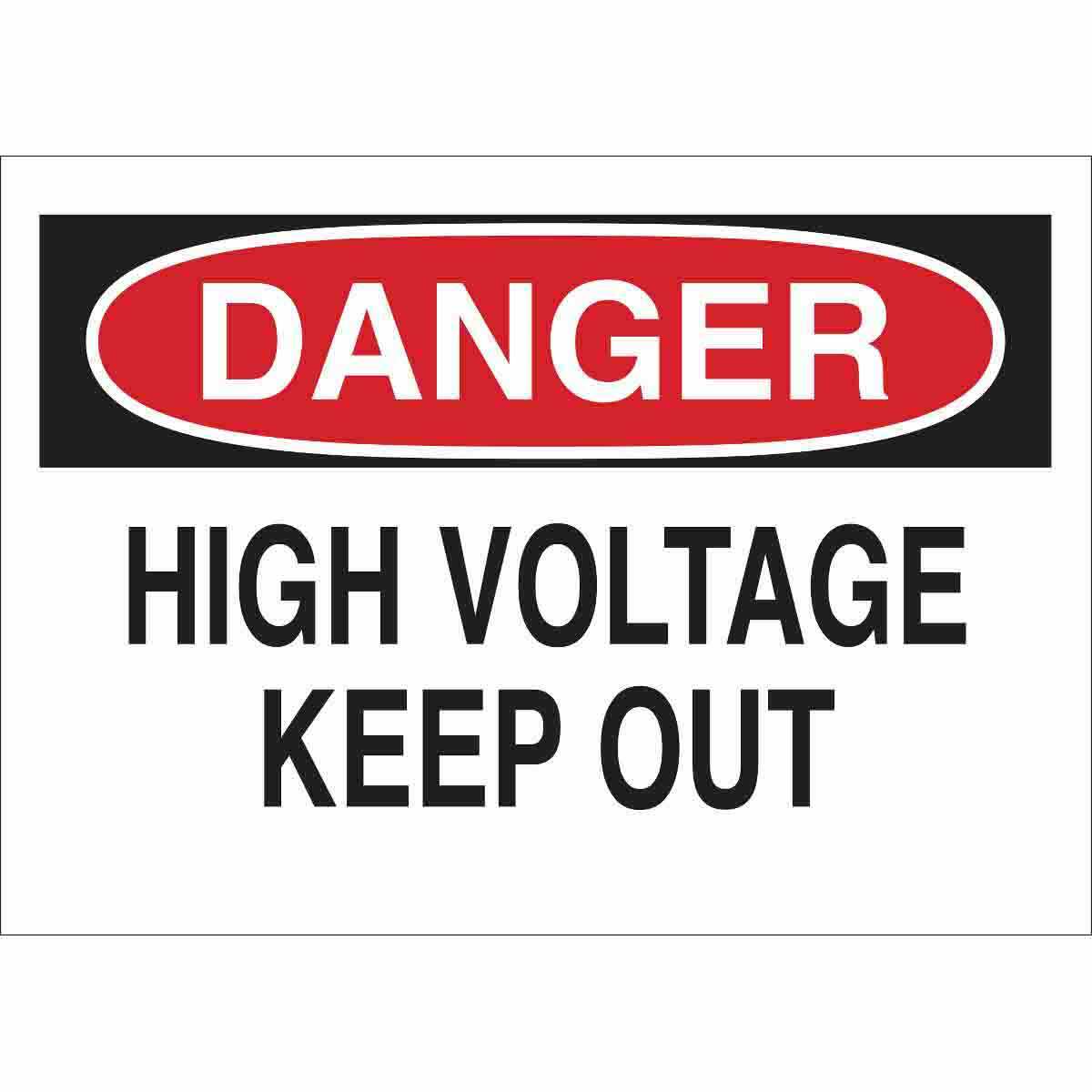 84084 Laminated Rectangular Electrical Safety Sign, DANGER, 10 in H x 14 in W, Black/Red on White, B-302 Polyester, Adhesive Mount