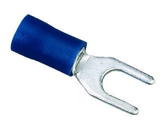 84-7161 Insulated Vinyl Bare Spade Terminal, 16 to 14 AWG, 8 in Stud, Tin Plated Brass