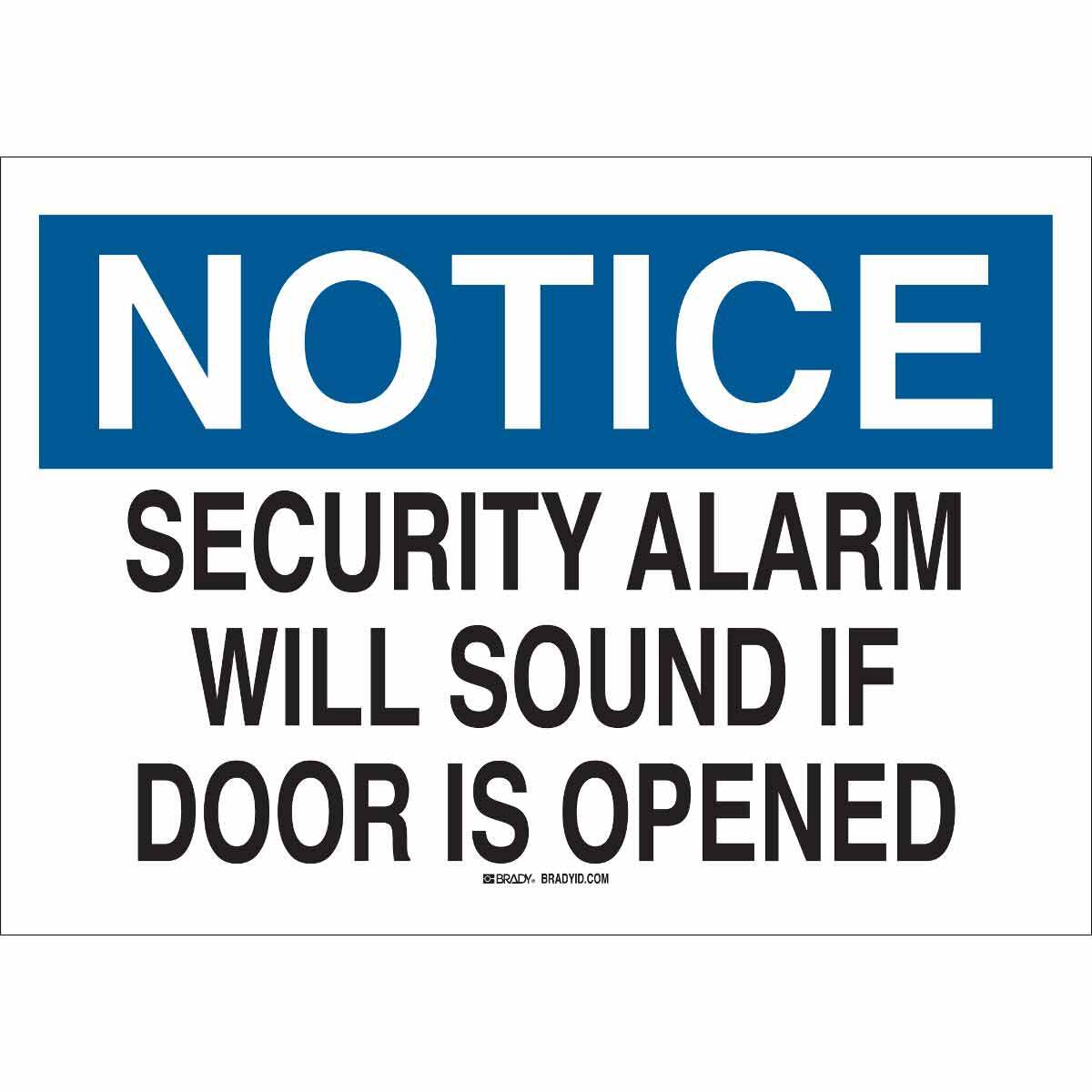 84736 Laminated Rectangular Admittance Sign, NOTICE, 7 in H x 10 in W, Black/Blue on White, B-302 Polyester, Adhesive Mount