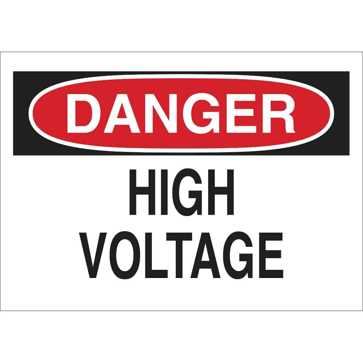 84876 Rectangular Electrical Safety Sign, DANGER, 7 in H x 10 in W, Black/Red on White, B-302 Polyester, Adhesive Mount