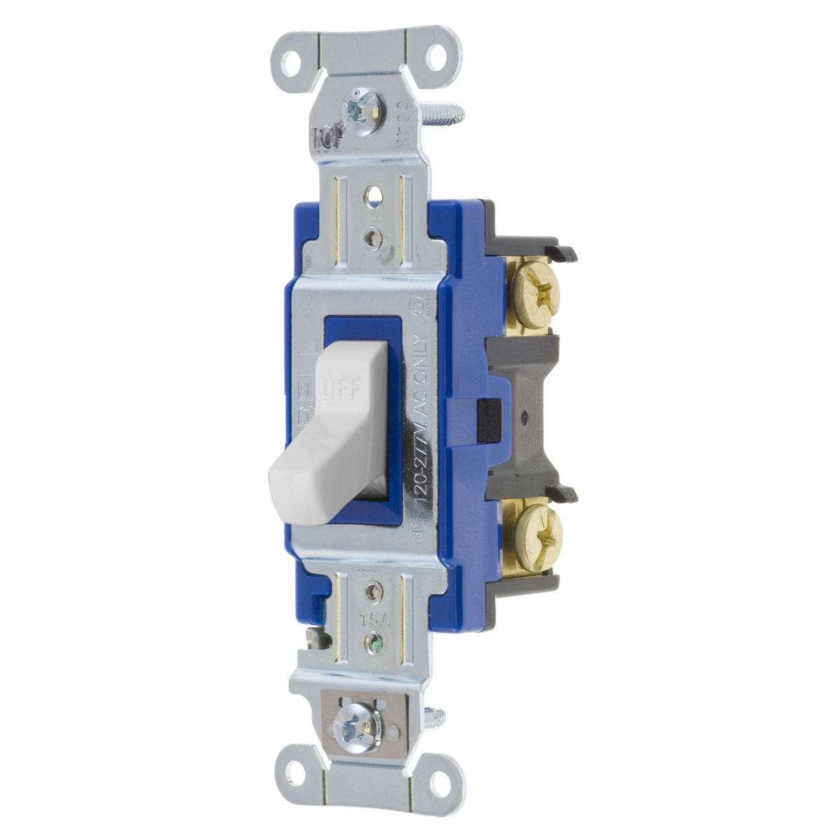 1201W Heavy Duty Standard AC Toggle Switch, 120 to 277 V AC, 15 A, 4155 W Power Rating, 2-Position Contact