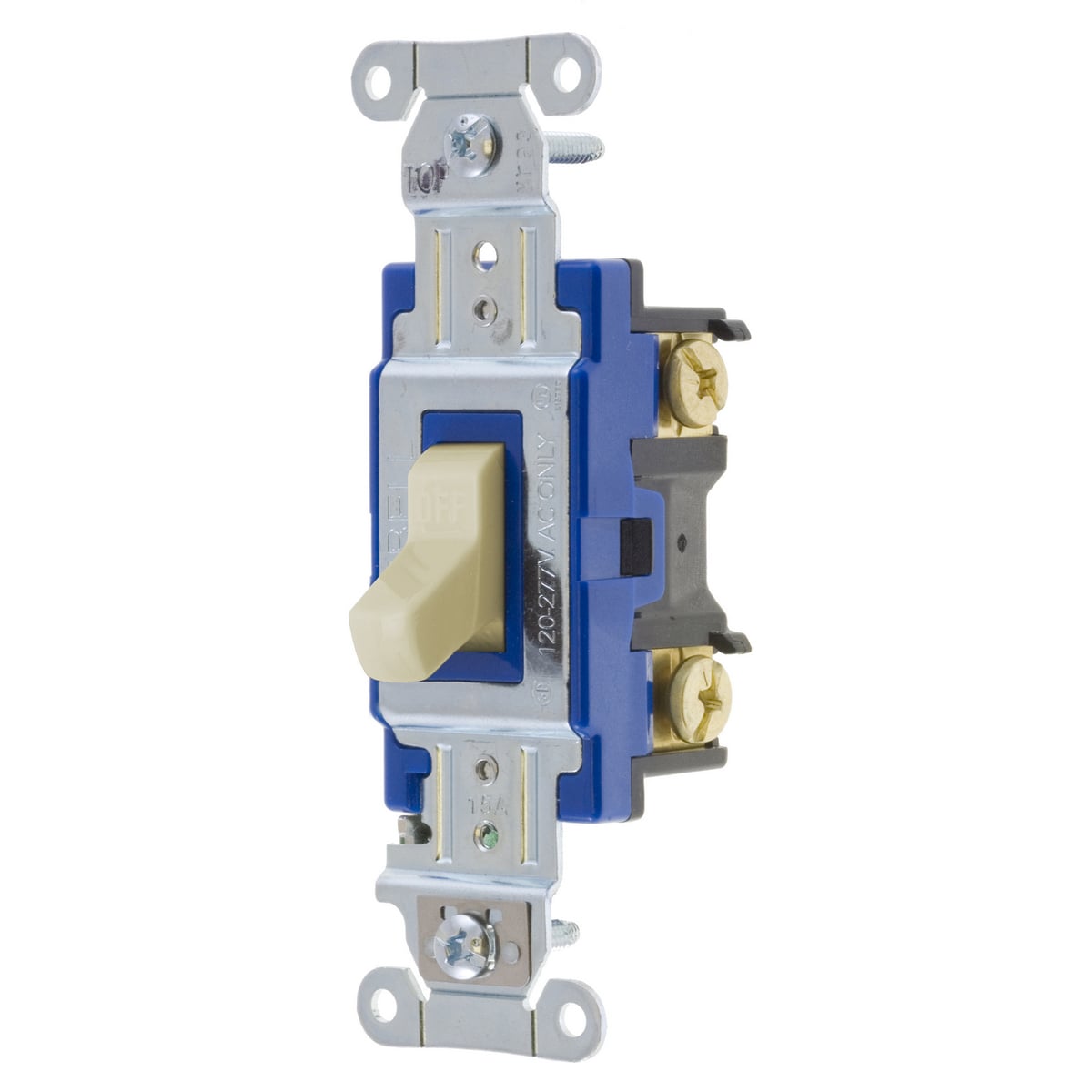 1203I 3-Way General Purpose Heavy Duty Standard Toggle Switch, 120 to 277 V AC, 15 A, 4155 W Power Rating, 2-Position Contact