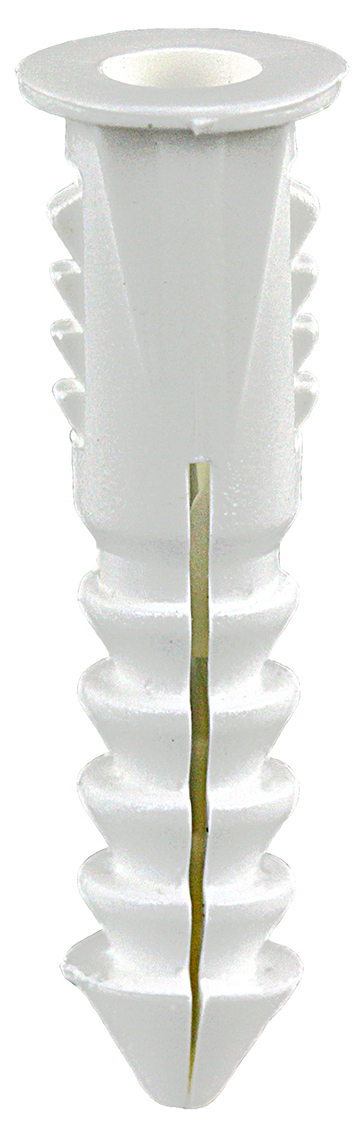 121 4370 Tapered Screw Anchor With Wings, 1 in OAL, Plastic