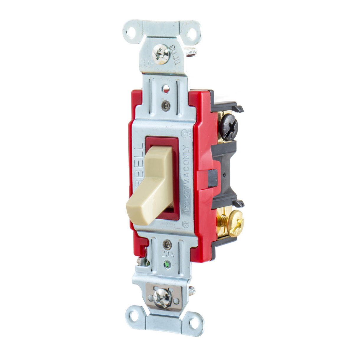 1223I 2-Position 3-Way General Purpose Industrial Grade Standard Toggle Switch, 120 to 277 V AC, 20 A, 5540 W Power Rating, 2-Position Contact