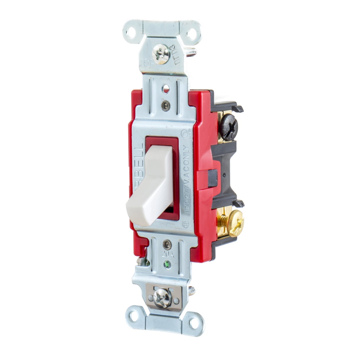1223W 3-Way Heavy Duty Standard AC Toggle Switch, 120 to 277 V AC, 20 A, 5540 W Power Rating, 2-Position Contact