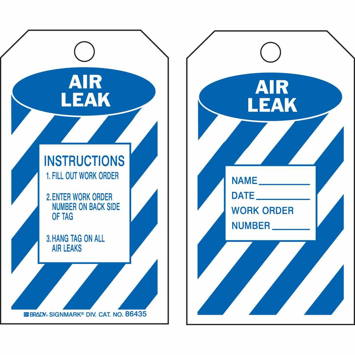 86562 Rectangular Inspection and Material Control Tag, 5-3/4 in H x 3 in W, Blue on White, 3/8 in Hole, B-851 Polyester