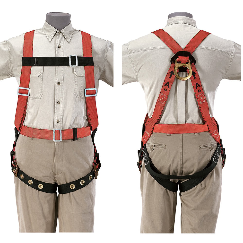 87022 Lightweight Fall Arrest Harness, Size XL, Nylon Strap, Tongue Leg Strap Buckle