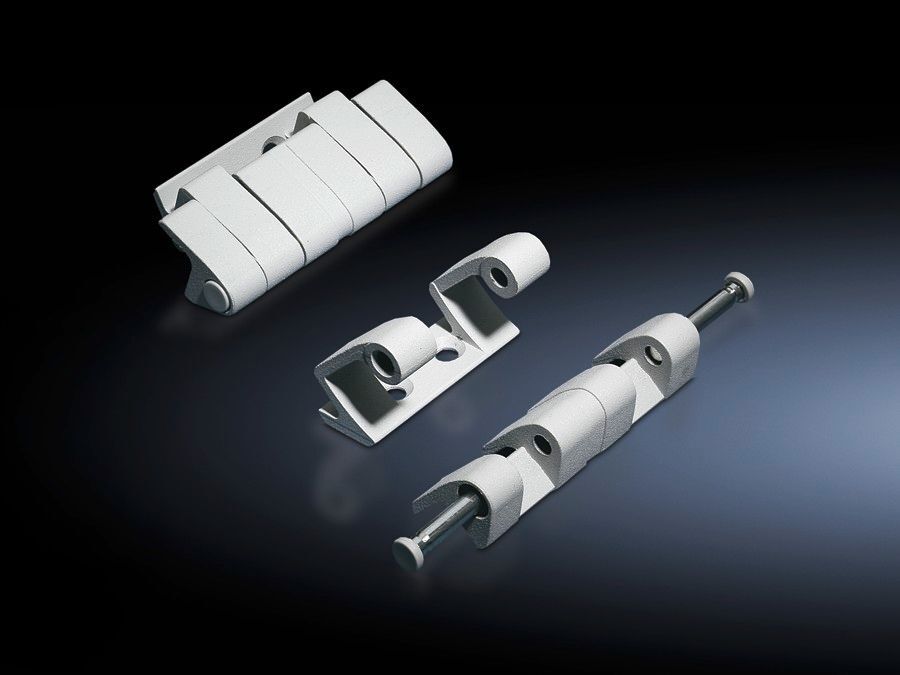 8800190 Door Hinge, 2-Hole, 180 deg Door Opening Angle, For Use With TS8, SE8 Series Enclosure, Carbon Steel Door, Die Cast Zinc, Light Gray