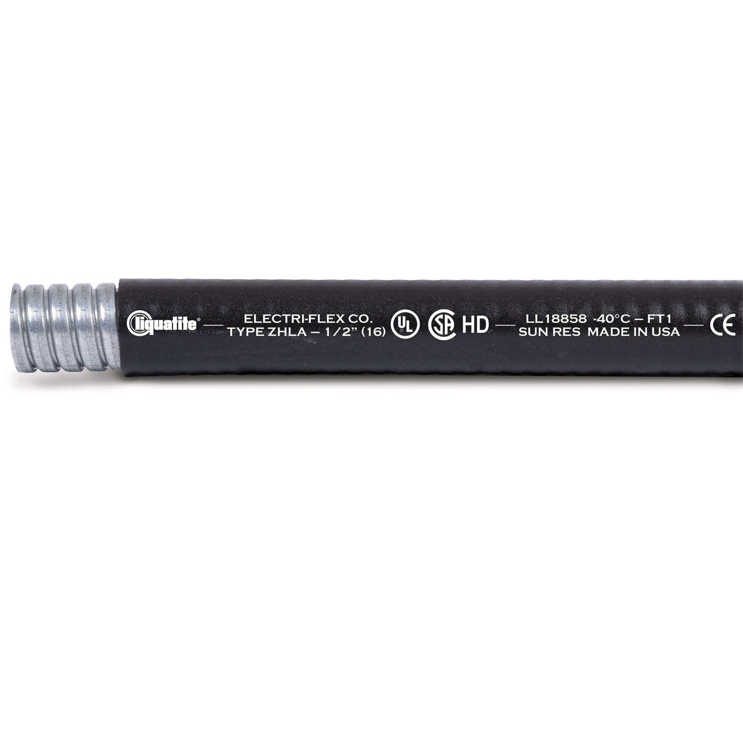 88121 Type ZHLA 12 Zero-Halogen Flexible Conduit, 3/4 inch, Black, 100 ft carton