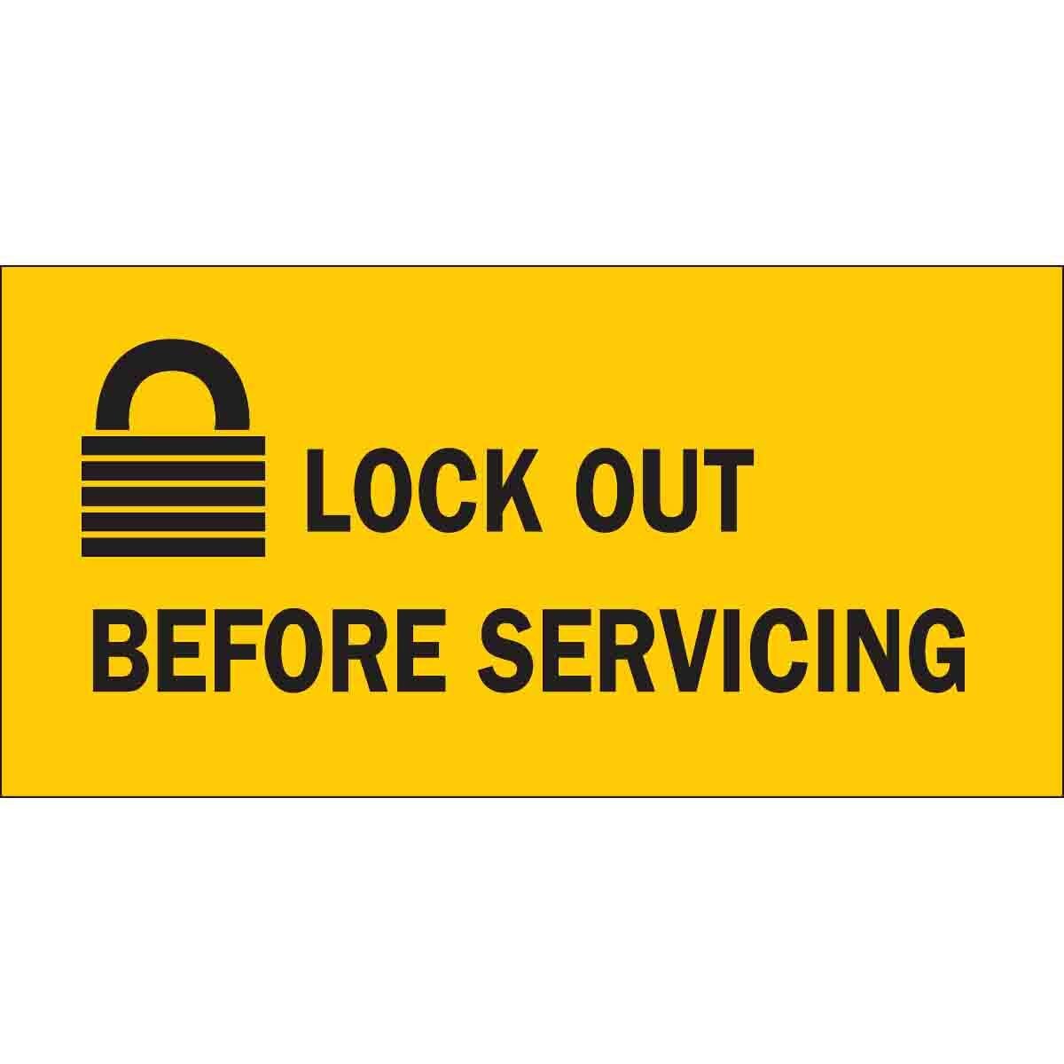 88302 High Performance Laminated Rectangular Lockout Tagout Sign, 2-1/4 in H x 4-1/2 in W, Black on Yellow, B-302 Polyester, Adhesive Mount