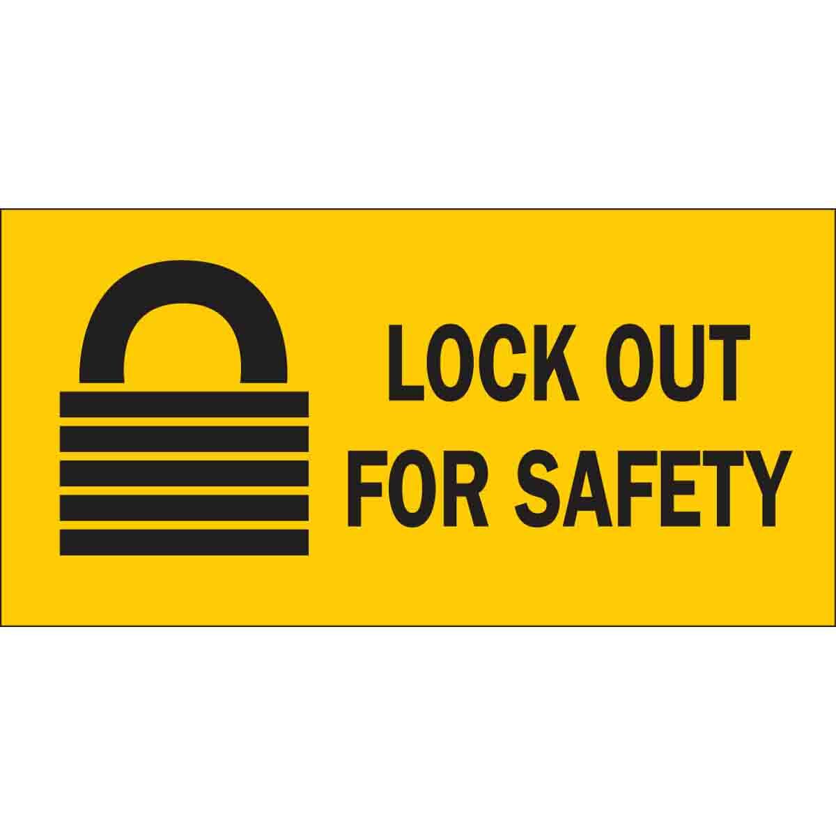 88303 High Performance Laminated Rectangular Lockout Tagout Sign, 2-1/4 in H x 4-1/2 in W, Black on Yellow, B-302 Polyester, Adhesive Mount