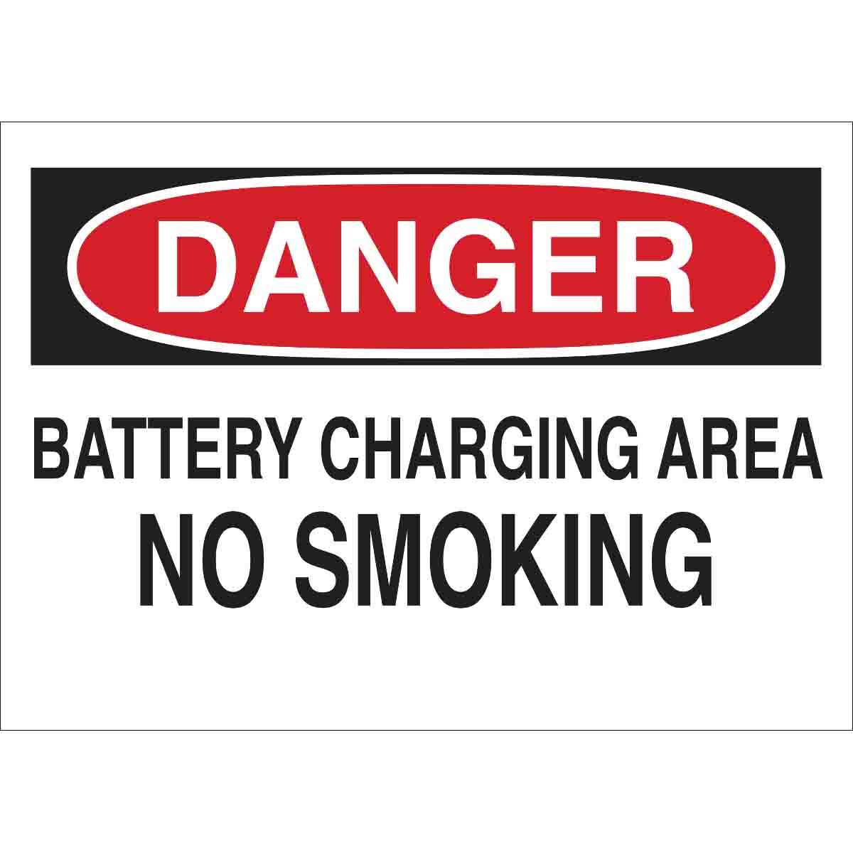 88351 Laminated Rectangular No Smoking Sign, DANGER, 7 in H x 10 in W, Black/Red on White, B-302 Polyester, Adhesive Mount