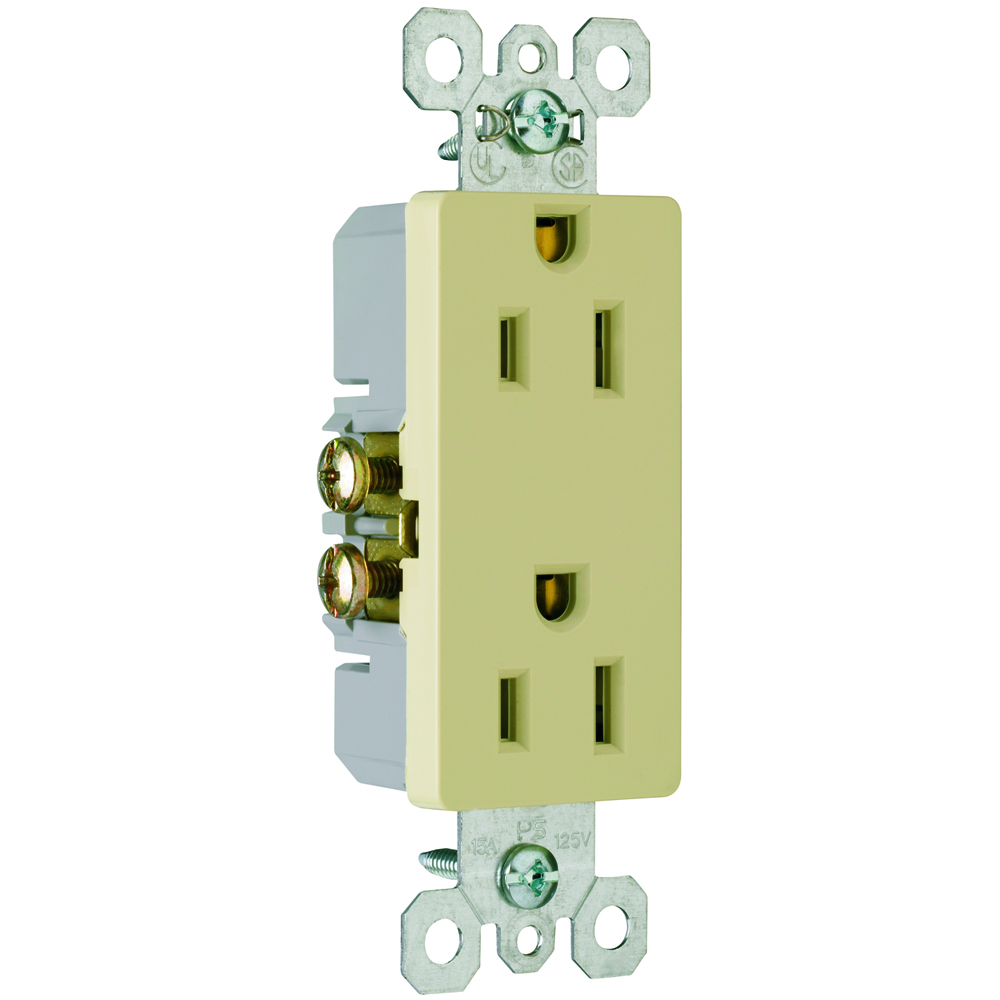 885SI radiant Self-Grounding Outlet, Ivory