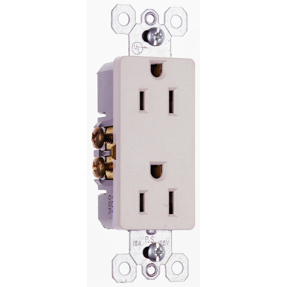 885SLA radiant Self-Grounding Outlet, Light Almond