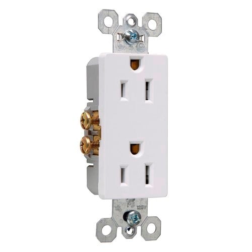 885SW radiant Self-Grounding Outlet, White
