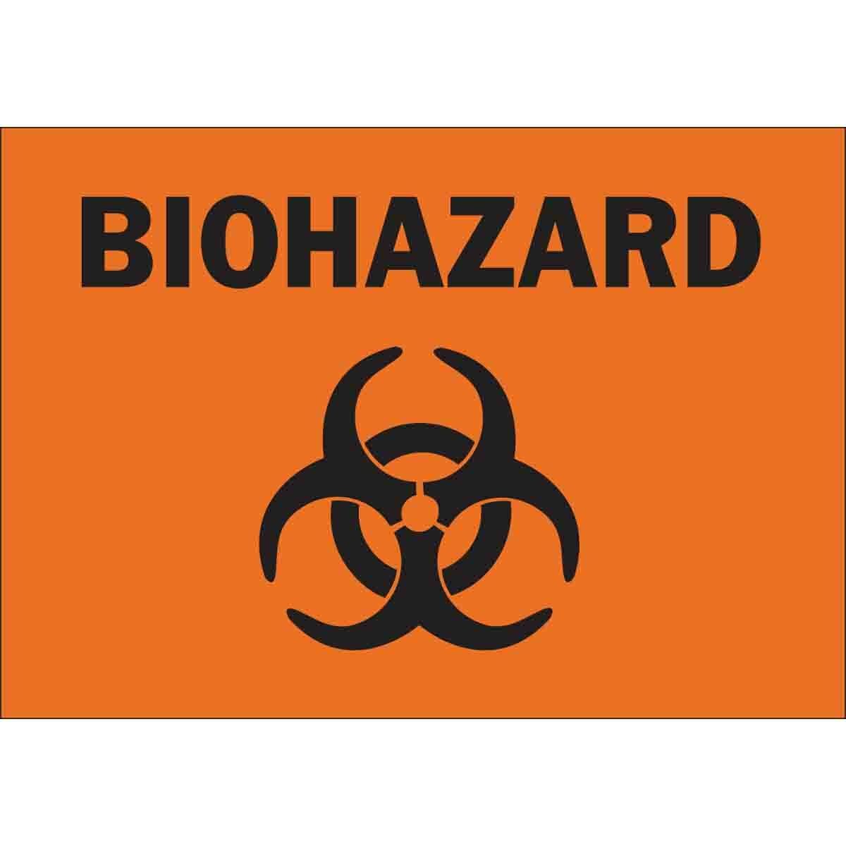 89170 Laminated Rectangle Chemical and Hazardous Material Sign, Symbol/Text, B-485 Polyester, Adhesive Mount, 3-1/2 in H x 5 in W, English