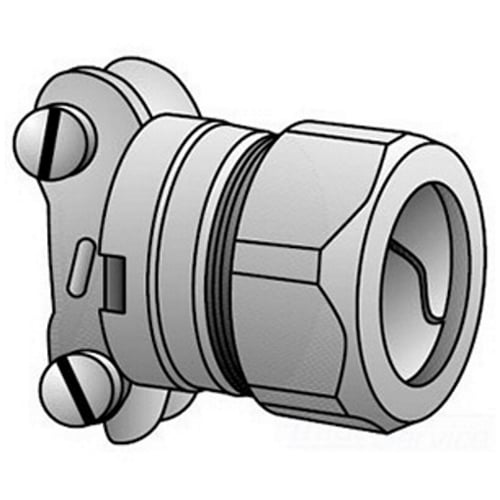 9038-W 9000W Conduit Combination Coupling, 1/2 to 3/8 in, For Use With Compression EMT to Flexible Steel Conduit, Malleable Iron, Zinc Plated