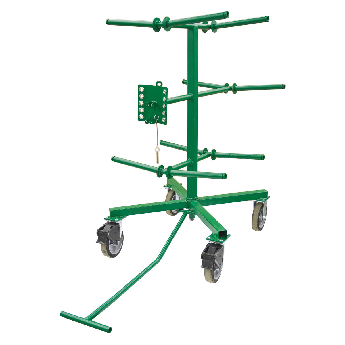 910 Wire Dispenser Assembly, (10) 2500 ft Spool Up to 18 in Dia, 14.18 in W Spool, Steel, Green