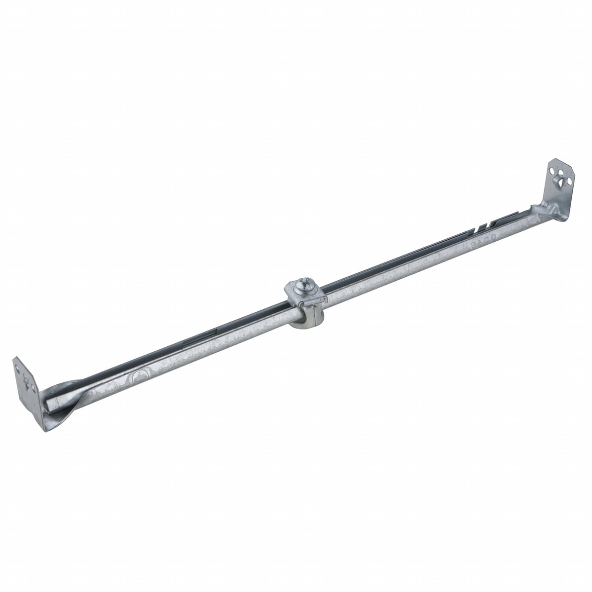 920 Adjustable Light Duty Bar Hanger With Box Mounting Clip, 1.38 in L x 26.31 in W, Stamped Steel, Silver