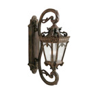 The Tournai(TM) 37.75in; 4 Light outdoor wall light features an ornate look with its clear seeded glass and Londonderry(TM) finish. The Tournai wall light works in a traditional environment.