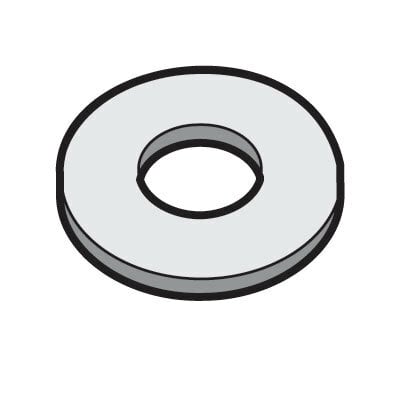 EZFW3/8EZ EZFW Flat Washer, For Use With EZBN Round Head Screw, Flange Nut, Wire Mesh Cable Tray, 3/8 in Size, 0.438 in ID x 1 in L x 0.09 in H, 1008 Carbon Steel