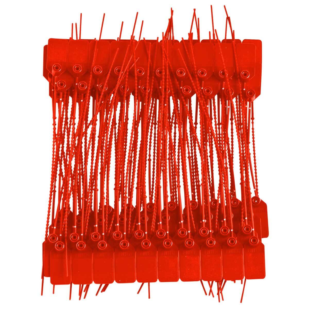 95150 General Purpose Pull-Tite Seal, 9 in L, SEALED DO NOT REMOVE Legend, Plastic, Red