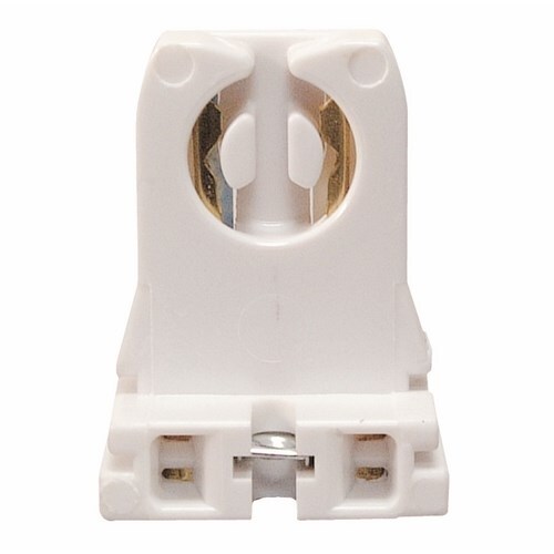 13053UN Fluorescent Lampholder, Slide-on, short, for medium bi-pin lamps captive nut, 4 quick wire terminals