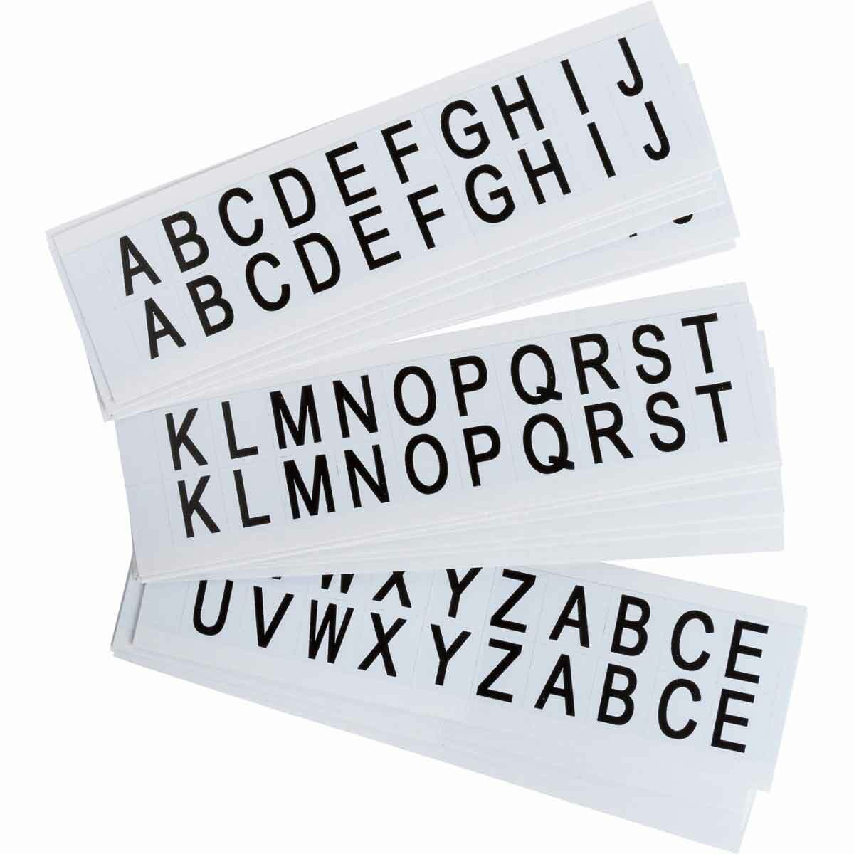 97708 9712 Consecutive High Quality Non-Reflective Standard Letter Label Kit, Black A to Z Character, 5/8 in H x 15/32 in W, White Background, B-946 Vinyl