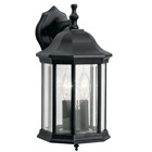 The Chesapeake(TM) Collection features a line of outdoor fixtures that embody America's coastal communities. Featuring a lantern-like shape, each piece is formed from die-cast aluminum by the finest craftsmen in the industry, providing the quality Kichler is synonymous for. This 15.5in. high, outdoor 3-light wall lantern is the perfect way to update your home's profile while adding a classic touch. It includes our Black finish with clear glass panels, uses 60-watt (max.) bulbs, and is U.L. listed for wet locations.