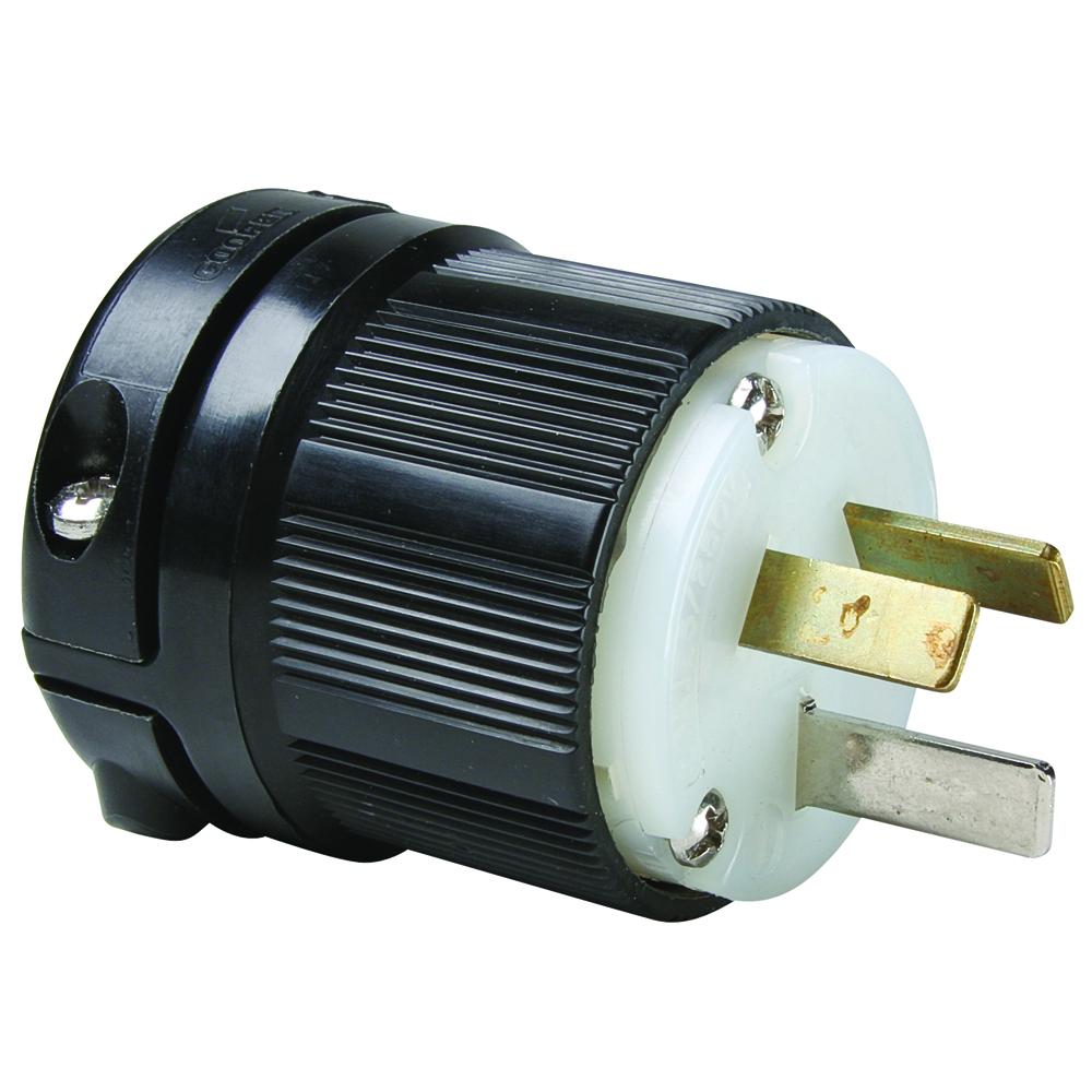 9977 Straight Blade Plug 20 Amp 125/250V Rubber