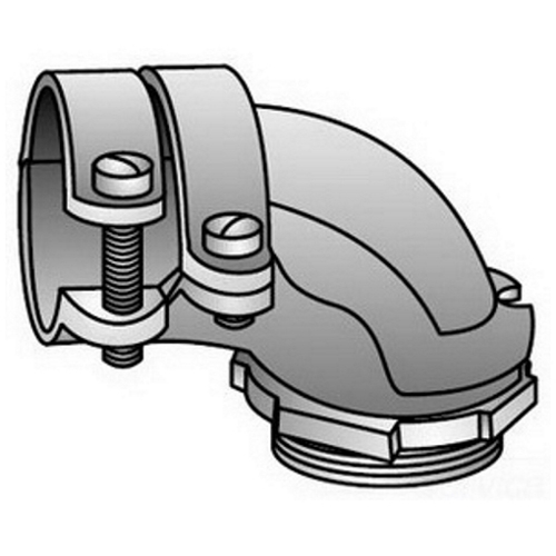 AC-125 Type AC Squeeze Conduit Connector With Locknut, 1-1/4 in Trade, 1-13/32 to 1-5/8 in Cable Openings, For Use With Armored/FMC/Non-Metallic/Service Entrance Cable, Malleable Iron, Zinc Electroplated