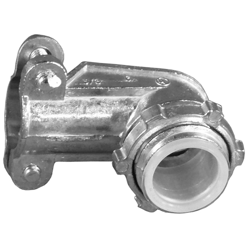 AC-90 NEER Non-Insulated Conduit Connector With Locknut, 3/8 in Trade, For Use With Armored/FMC/Metal Clad Cable, Die Cast Zinc, Natural/Zinc Plated