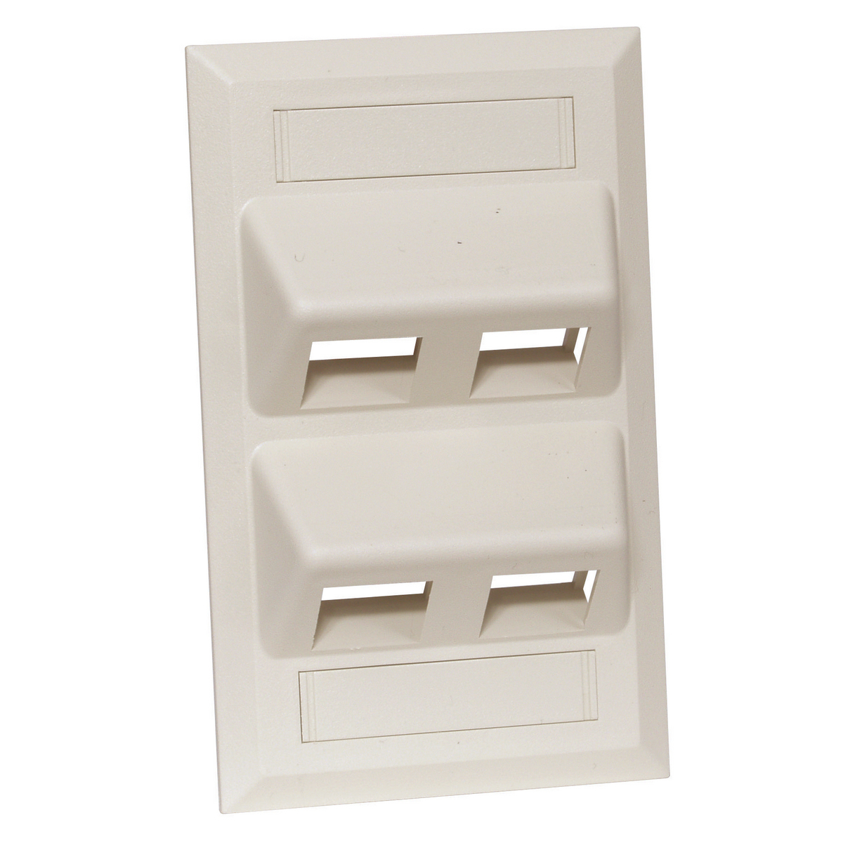 AFP14I Angled Vertical Faceplate, 1 Gangs, 4 Ports, Fastened Mount, ABS