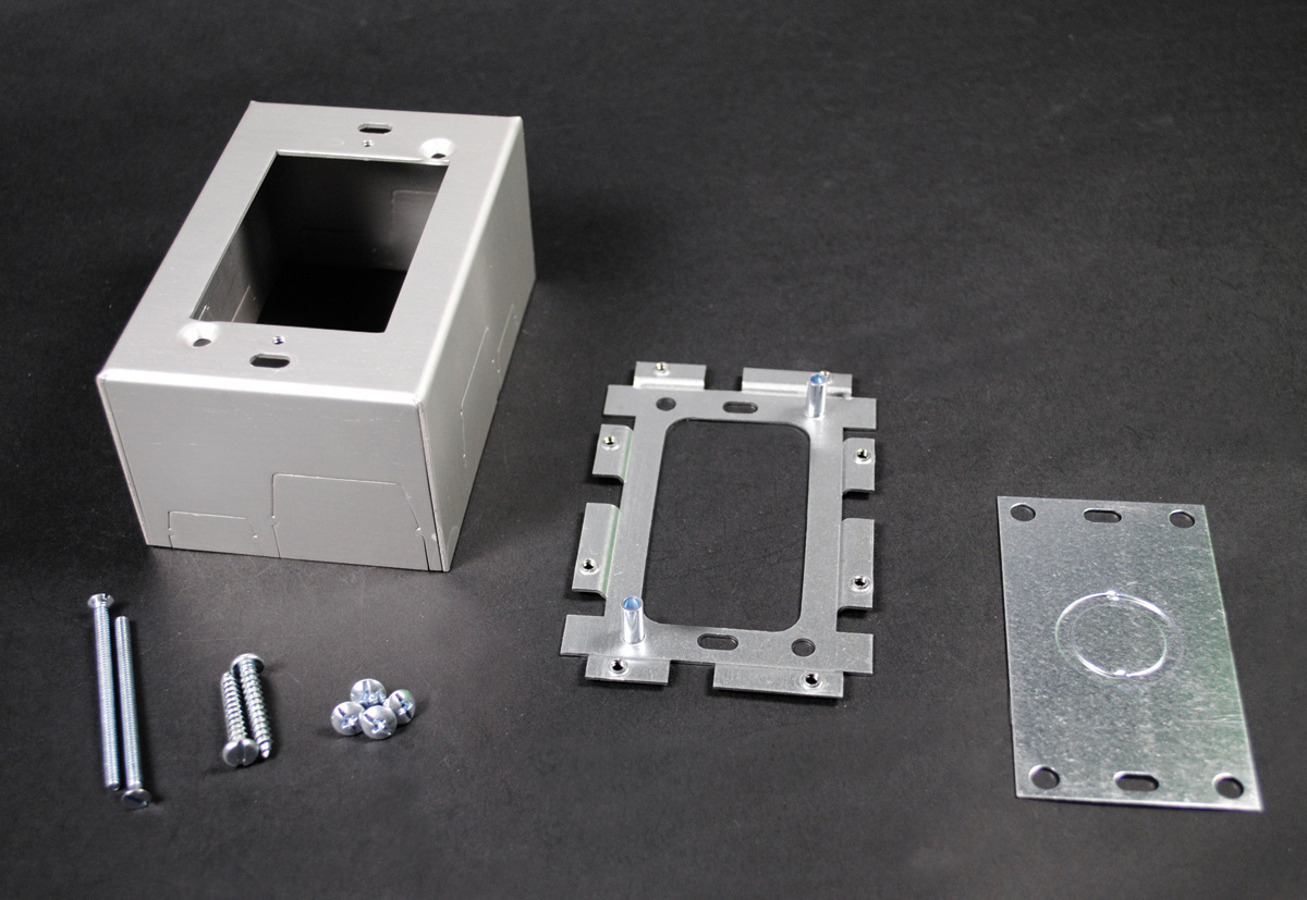  Raceway/Plugmold AL2000 Series 1-Gang Deep Device Box; 2-1/4 Inch Depth, Aluminum, Screw On Mount