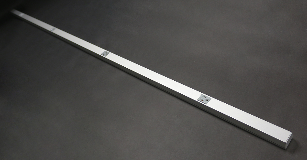 6' Aluminum Plugmold Multioutlet System comprised of four 18 inches apart, GB Finish - Satin Anodized Aluminum