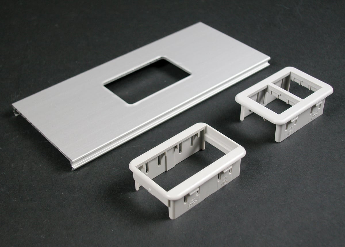 Ortronics; Single Channel Cover Plate; 600 Volt, Aluminum, Satin Anodized