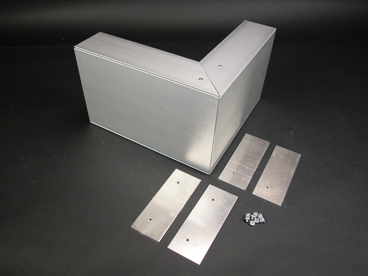 Raceway Elbow, Flat, 90 deg Bend, For Use With: AL5200 Series Raceway, Aluminum, Satin Anodized, 10 in L