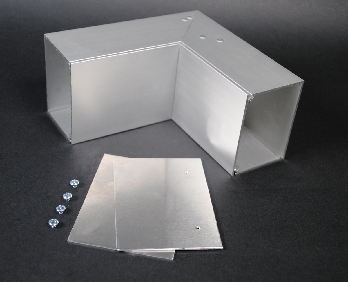 Raceway Elbow, Internal Mitered, 90 deg Bend, For Use With: ALA3800 Series Large Raceway, Aluminum, Satin Anodized, 6 in L