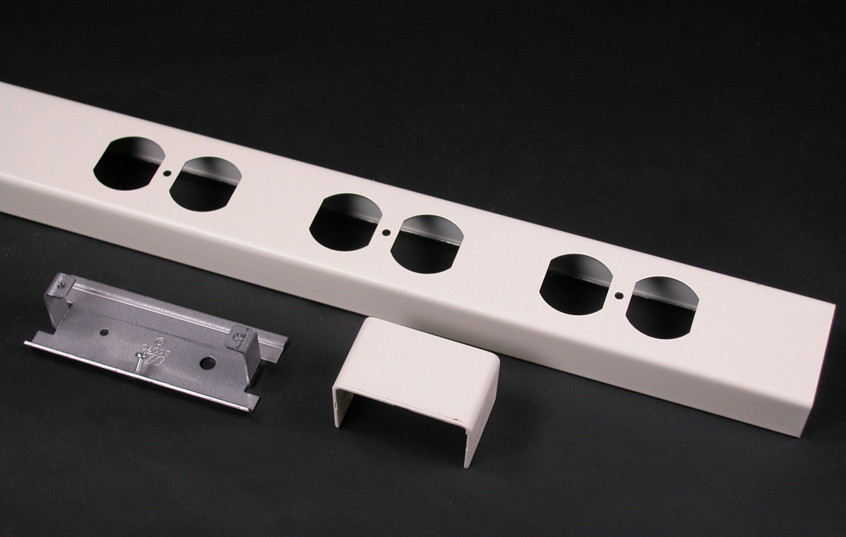 Power Cover, 2-Receptacle Add-On Non-Adhesive Back, For Use With: Tele-Power® AMDTP Poles, 28 in Length, 2-1/4 in Width, Aluminum, Anodized