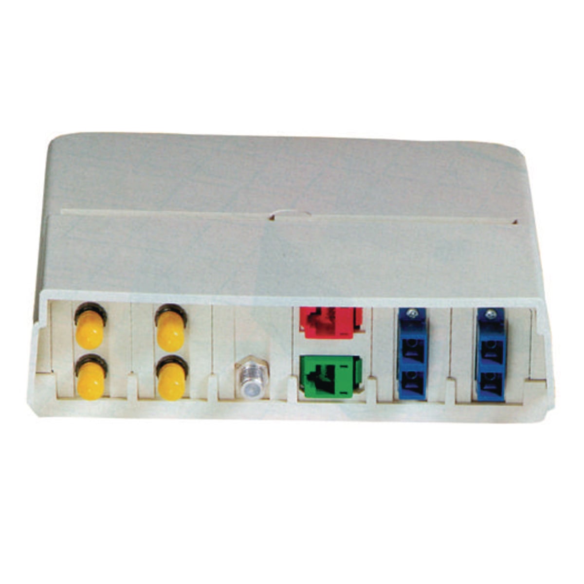 AMO 12-Port Advanced Standard Unloaded Multimedia Outlet Housing With 6 Bracket Location, Steel, Surface Mount, 8 in W x 3 in D x 8 in H
