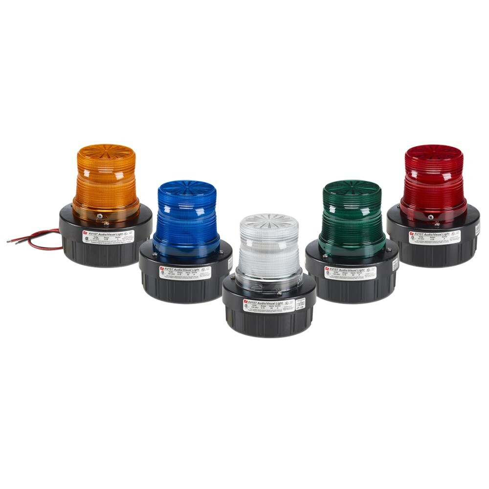 AV1ST-120R Audio/Visual Combination Signal Economical Combination Strobe Sounder, 120 V AC, Strobe Lamp, 85 dB Sound, Indoor/Outdoor, Surface Mount, Red Lens, CE Certified|cUL Listed|UL Listed