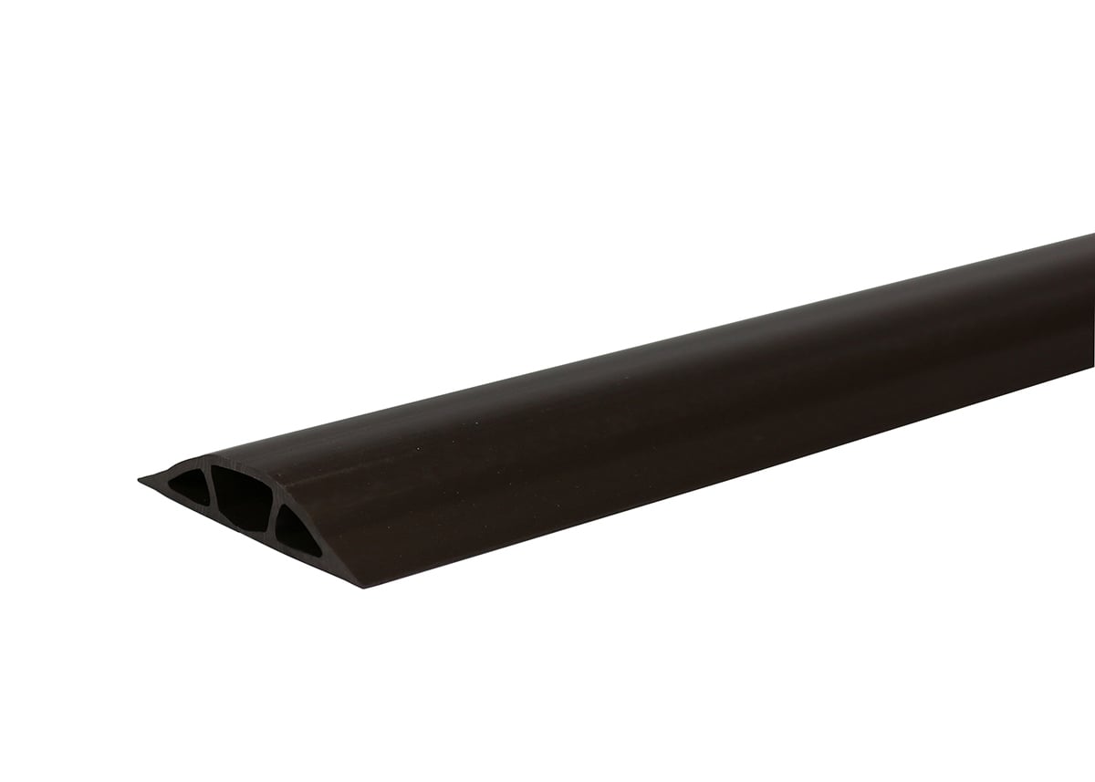 Non-Metallic Floor Molding, 1400 Series. Size: 10' Length, 3" Width, 20/32" Height. Color: Black.