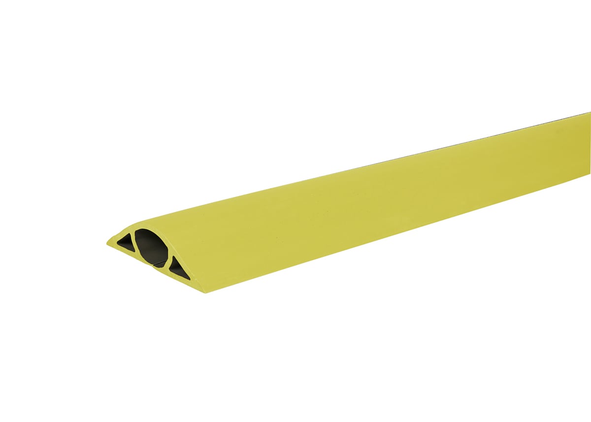 Overfloor Raceway, Non-Metallic Pancake, Series: 1600, 25 ft Length, 3-11/32 in Width, 30/32 in Height, 600 VAC, 1 Channels, Power Cable, 1-1/32 in Outlet Center Distance, Black