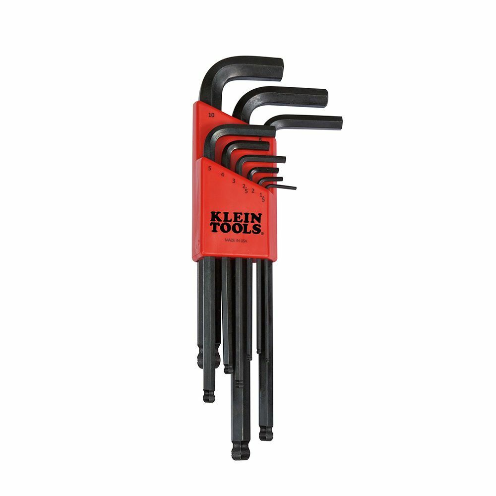 BLMK10 Ball End Hex Key Caddy Set, 9 Pieces, 1.5 to 10 mm Hex, L-Handle Handle, Alloy Steel