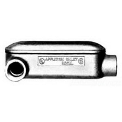 Mogul Unilet; Type LR Conduit Outlet Body; 1-1/2 Inch, Malleable Iron Body, Triple-Coat (Zinc Electroplate, Chromate and Epoxy Powder Coat)