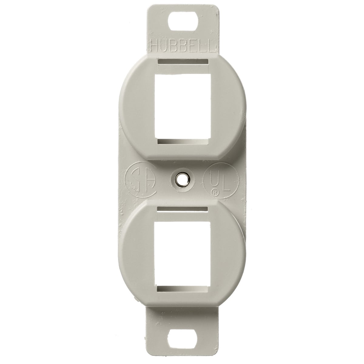 BR106C 106 Duplex Unloaded Molded Outlet Frame, 1 Gang, 2 Ports, High Impact Thermoplastic, Off-White, For Use With XCELERATOR Jack and Audio/Video Connector