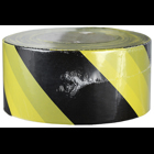 Barricade Tape, Black/Yellow, 1000 ft. length, Reusable Polyethylene material, Alternating Stripes, 3 mil. thickness, 3 in. width